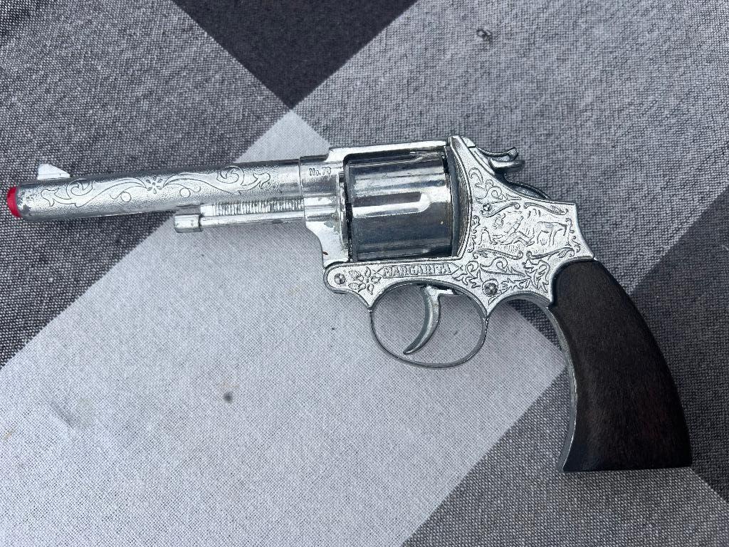 speelgoed klappertjespistool pistool 12 schots  zeer netjes, Ophalen of Verzenden, Zo goed als nieuw