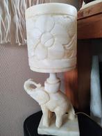 Vintage albast marmeren olifanten lamp, Huis en Inrichting, Lampen | Tafellampen, Ophalen of Verzenden, Zo goed als nieuw