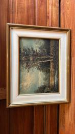 Schilderij met huisje en bomen, Antiek en Kunst, Kunst | Schilderijen | Klassiek, Ophalen of Verzenden