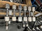 Chrome Technogym dumbells 6-8-10 kg gewichten, Sport en Fitness, Fitnessmaterialen, Ophalen, Technogym, Dumbells, 6-8 en 10 kg