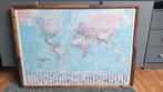 Wereldkaart met houten omlijsting, Ophalen, Gebruikt, Schilderij