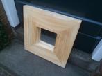 SPIEGEL houten lijst vierkant 50 x 50 cm. wandspiegel hout, Ophalen of Verzenden, Gebruikt, Vierkant, Minder dan 50 cm