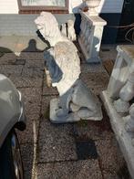 2 leeuwen beton, Ophalen, Gebruikt