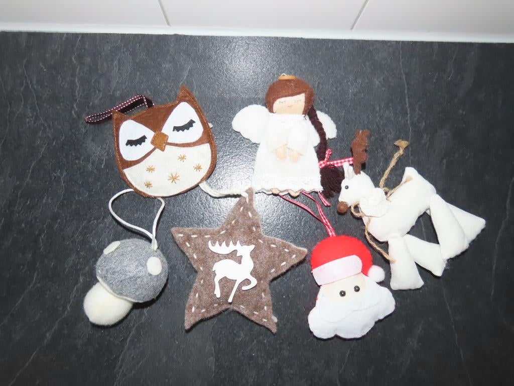 Stoffen Kerstboomhangers set van 6, Diversen, Kerst, Ophalen, Gebruikt