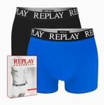 Partij ondergoed 2-pack Replay boxershorts blauw en zwart, NHP International, Blauw, Sales@nhp-international.com, Lange voren 21A
