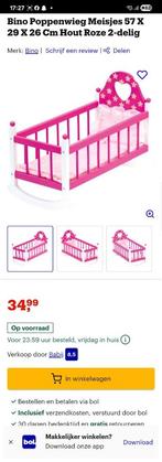 Bino poppenwieg 57x29x26 hout, Ophalen, Gebruikt