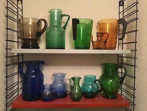 Set van diverse retro waterkannen - jaren 70, Antiek en Kunst, Antiek | Glas en Kristal, Ophalen of Verzenden
