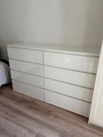 Witte hoogglans Ikea MALM kast (2x), Huis en Inrichting, Kasten | Ladekasten, Ophalen, 5 laden of meer, 50 tot 100 cm, Zo goed als nieuw
