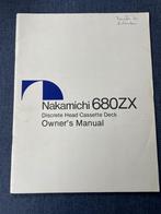Manual Nakamichi 680ZX, Audio, Tv en Foto, Ophalen of Verzenden, Overige merken