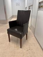 6 zwarte lederen stoelen van Jan des Bouvrie, Huis en Inrichting, Ophalen, Gebruikt, Bruin, Leer