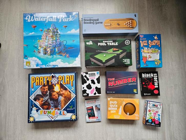 Bordspellenpakket van 11 spellen, Hobby en Vrije tijd, Gezelschapsspellen | Overige, Zo goed als nieuw, Ophalen of Verzenden