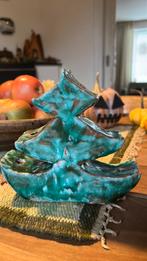 Terracotta studio pottery geglazuurd kerstboompje kandelaar, Diversen, Kerst, Ophalen of Verzenden, Zo goed als nieuw