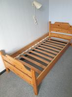 Grenen 1 persoonsbed met lattenbodem, Ophalen, Gebruikt, 90 cm, Grenen