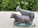 Antieke vintage Kerstbeelden Os- Ezel-herderhonden-schaapjes, Verzenden