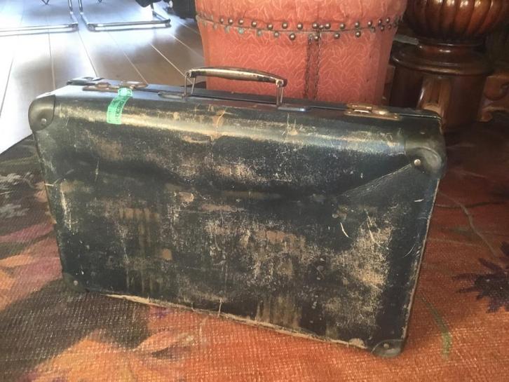 Vintage Koffer - Perfect voor decoratie! - donkerblauw., Sieraden, Tassen en Uiterlijk, Koffers, Gebruikt, 50 tot 60 cm, 35 tot 45 cm