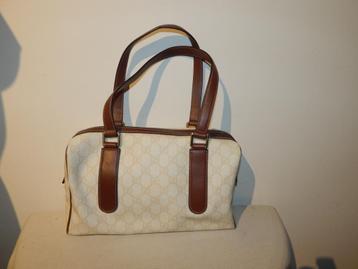 Gucci pracht klassiek leren tas monogram print wit bruinZGAN beschikbaar voor biedingen