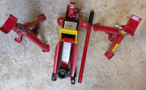 Verrijdbare Garagekrik & Assteunen 2 ton, Auto diversen, Krikken, Zo goed als nieuw, Schaarkrik, Manueel, Ophalen