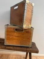 2 prachtige vintage design industriele plyfa kratten krat, Ophalen of Verzenden