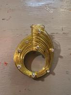 Vintage goudkleur boho broche art deco jugendstil strass, Overige materialen, 4 tot 7 cm, Met strass, Ophalen of Verzenden