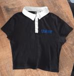 Croptop shirtje zwart met wit kraagje H&M Netflix XS, Wit, Ophalen of Verzenden, Zo goed als nieuw, Korte mouw