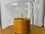 Brokis design tafellamp MUFFIN handgeblazen glas eiken basis, Huis en Inrichting, Lampen | Tafellampen, \, Ophalen of Verzenden