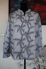 Blauwe blouse, met borduursel, lange mouw, mt 40, Maat 38/40 (M), Blauw, Ophalen of Verzenden, Zo goed als nieuw