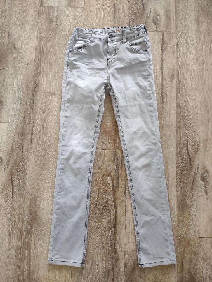 Mooie grijze stretch spijkerbroek, 158. My skinny fit HEMA, Kinderen en Baby's, Kinderkleding | Maat 158, Zo goed als nieuw, Jongen