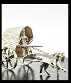 Zilver miniatuur paard met koets, Antiek en Kunst, Ophalen of Verzenden, Zilver