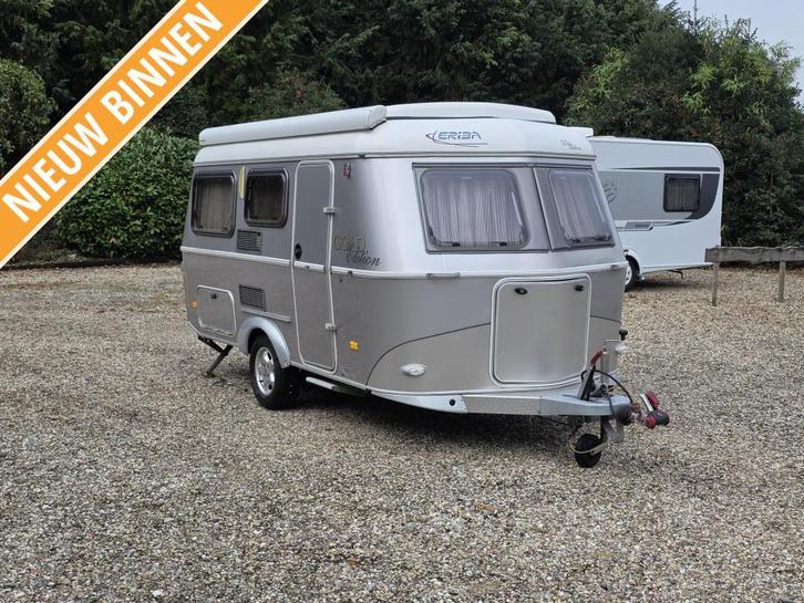 Eriba Touring Gold Edition 430 Luifel, Caravans en Kamperen, Caravans, Bedrijf, tot en met 3, 750 - 1000 kg, Treinzit, Eriba, Dwarsbed