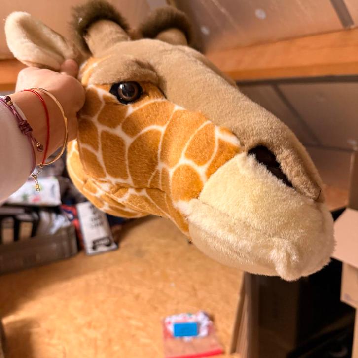 Dierenhoofd voor aan de muur , bibib giraffe, Kinderen en Baby's, Speelgoed | Knuffels en Pluche, Gebruikt, Overige typen, Ophalen