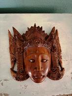 Handgesneden Balinees houten masker – unieke wanddecoratie, Ophalen of Verzenden