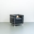 4x Cassina LC2 Le Corbusier Fauteuil Zwart Leer - Chroom, Huis en Inrichting, Niet ingevuld, Minder dan 75 cm, Niet ingevuld, Nieuw
