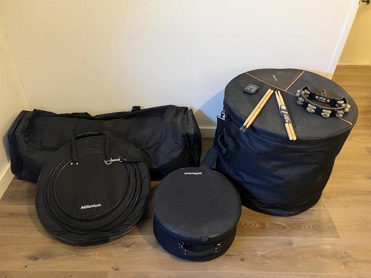 Zeer compleet drumstel Pearl (5) Paiste (7) tassen (4) plus, Muziek en Instrumenten, Drumstellen en Slagwerk, Zo goed als nieuw