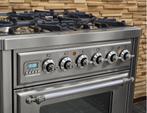 Luxe Fornuis Boretti Majestic 70cm rvs GASOVEN 4 pits, 60 cm of meer, Zo goed als nieuw, Energieklasse A of zuiniger, Gas