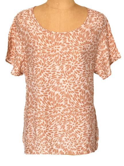 Ambre Babzoe shirt, top, zalm/bruin, Mt. 38 / M, Kleding | Dames, Tops, Zo goed als nieuw, Maat 38/40 (M), Overige kleuren, Korte mouw