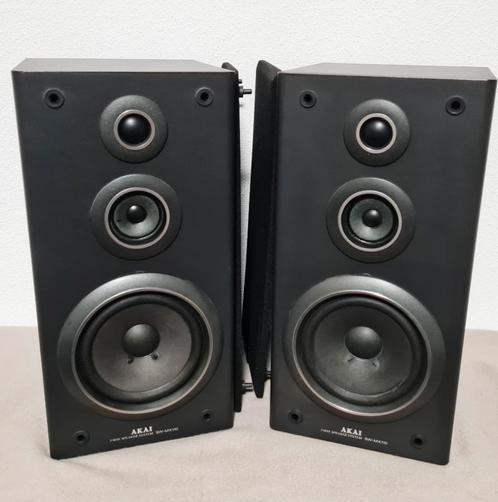 Akai SW-MX110 . Set van 2 goede boxen 60 watt . izgs, Audio, Tv en Foto, Luidsprekers, Gebruikt, Front, Rear of Stereo speakers