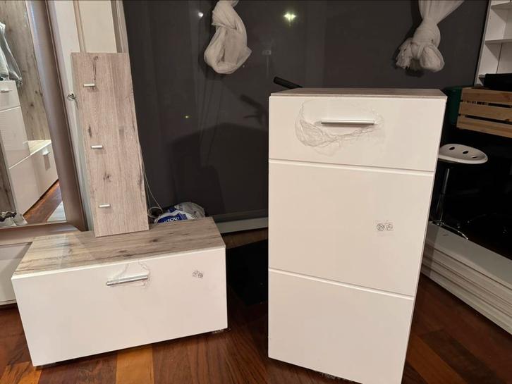 Witte garderobe set voor in de hal, Huis en Inrichting, Kasten | Schoenenkasten, Zo goed als nieuw, Ophalen