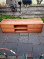 mooi teak houten tv meubel, Huis en Inrichting, Kasten | Televisiemeubels, Ophalen, Gebruikt, 150 tot 200 cm, Minder dan 100 cm