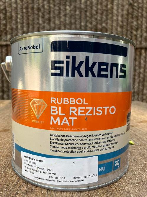 Sikkens Rubbol Rezisto binnenlak mat 9001, Doe-het-zelf en Verbouw, Verf, Beits en Lak, Nieuw, Lak, Minder dan 5 liter, Wit, Ophalen of Verzenden