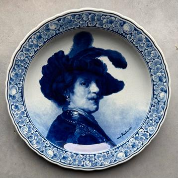 Wandbord De Porceleyne Fles uit 1895 - zelfportret Rembrandt beschikbaar voor biedingen