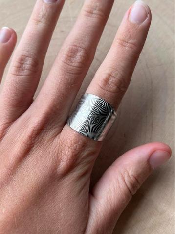 RVS Ring Zonnewijzer Sterpatroon - Maat 18,5-19 beschikbaar voor biedingen