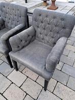 Vier antraciet eetkamerstoelen, Huis en Inrichting, Stoelen, Ophalen, Gebruikt, Vier, Stof
