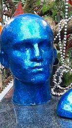Hoofd polyester handgemaakt, blauw metallic frames., Ophalen of Verzenden