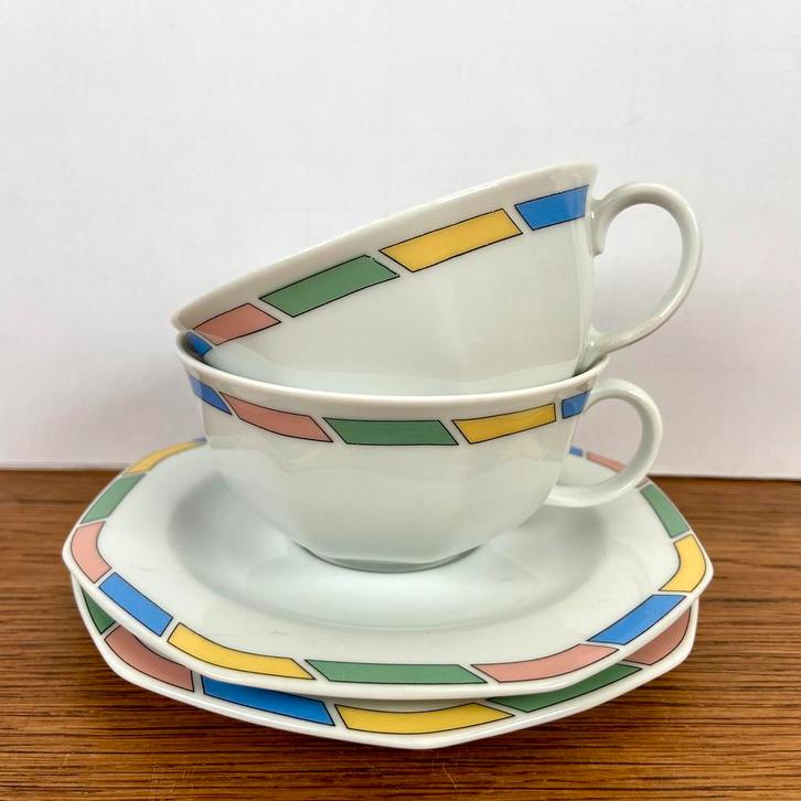 Vintage kop en schotels DE winterling, Verzamelen, Porselein, Kristal en Bestek, Zo goed als nieuw, Kop en/of schotel, Porselein