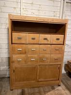 Stoer blank eiken kast ladekast met schuifdeuren, Ophalen, Gebruikt, 100 tot 150 cm, Minder dan 100 cm