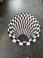 Vloerkleed, zwart-wit met verrassende print, 1 meter, Huis en Inrichting, Ophalen, Zo goed als nieuw
