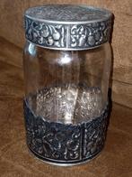vintage Jampot met zilveren deksel en onderrand, Antiek en Kunst, Ophalen of Verzenden