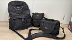 3 lowepro cameratassen: rugzak, bovenlader en heuptas, Gebruikt, Ophalen of Verzenden, Lowepro, Rugtas