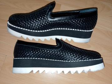 Gevlochten LEDER instap schoenen zwart DUNE beschikbaar voor biedingen