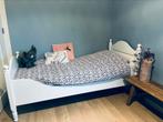 1 persoons houten bed, wit, brocante, 200 x 90 cm, Ophalen, Gebruikt, 180 cm of meer, 85 tot 100 cm